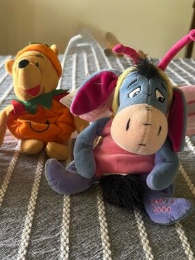 Disney Winnie the Pooh & Eeyore Plush Set - Pink, Purple, Orange